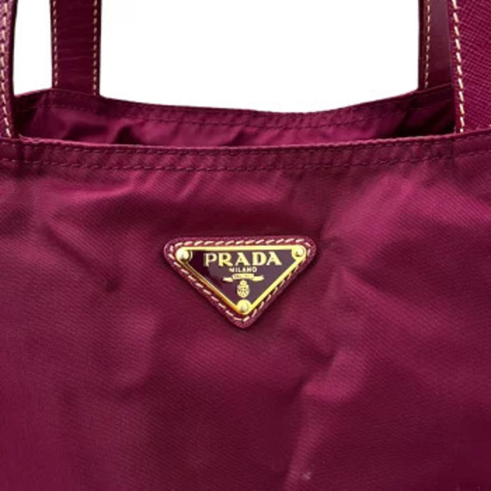 PRADA Tessuto Robot Tote Bag Bordeaux Red - Picture 5 of 10